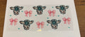 Turquoise Cow and bows