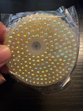 Cream rhinestone lid