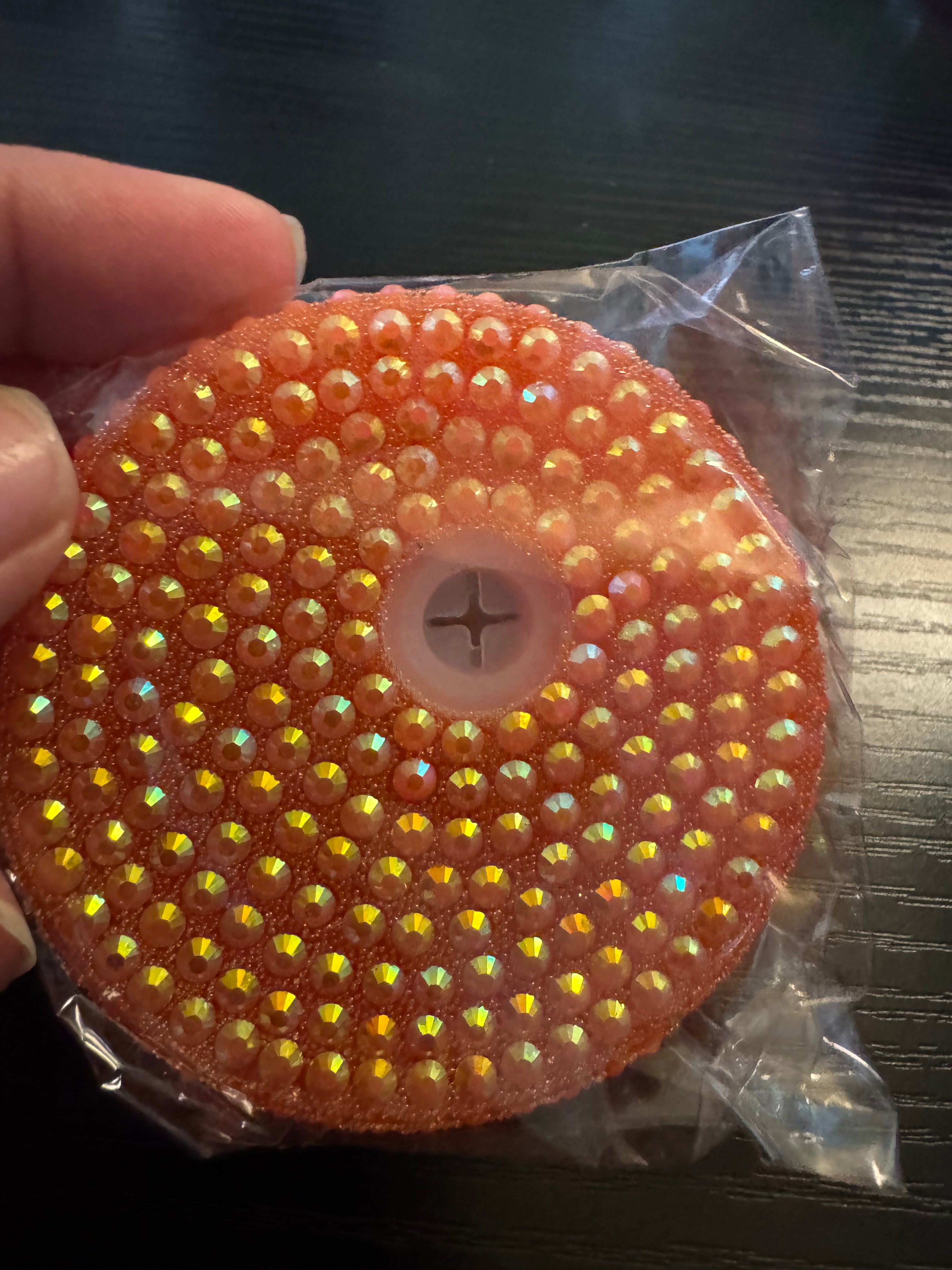 Orange rhinestone lid