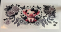 Pig with black flowers