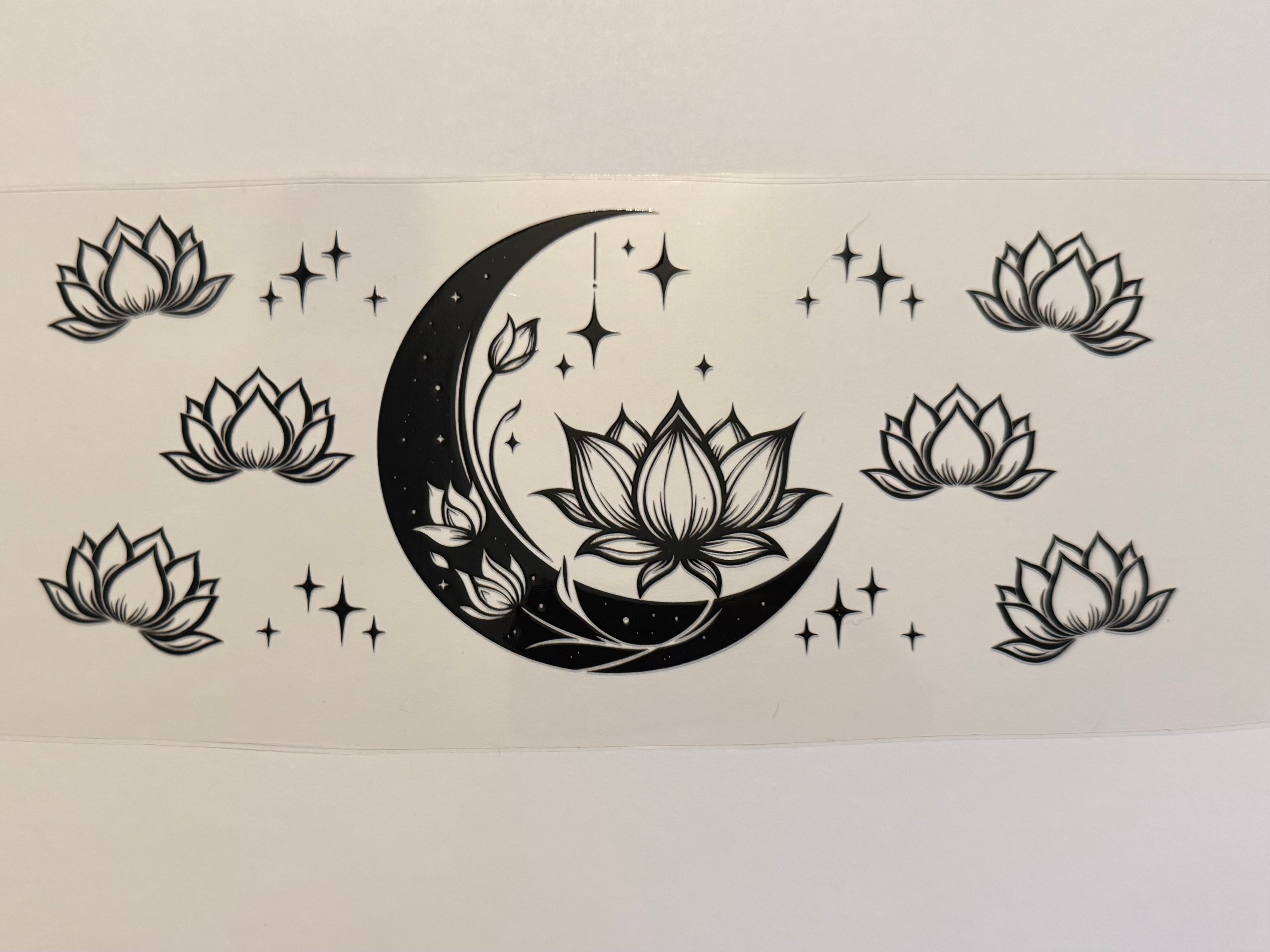 Moon and lotus flower