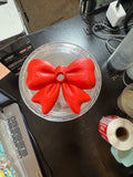 Red bow cup topper- fits 24 oz best