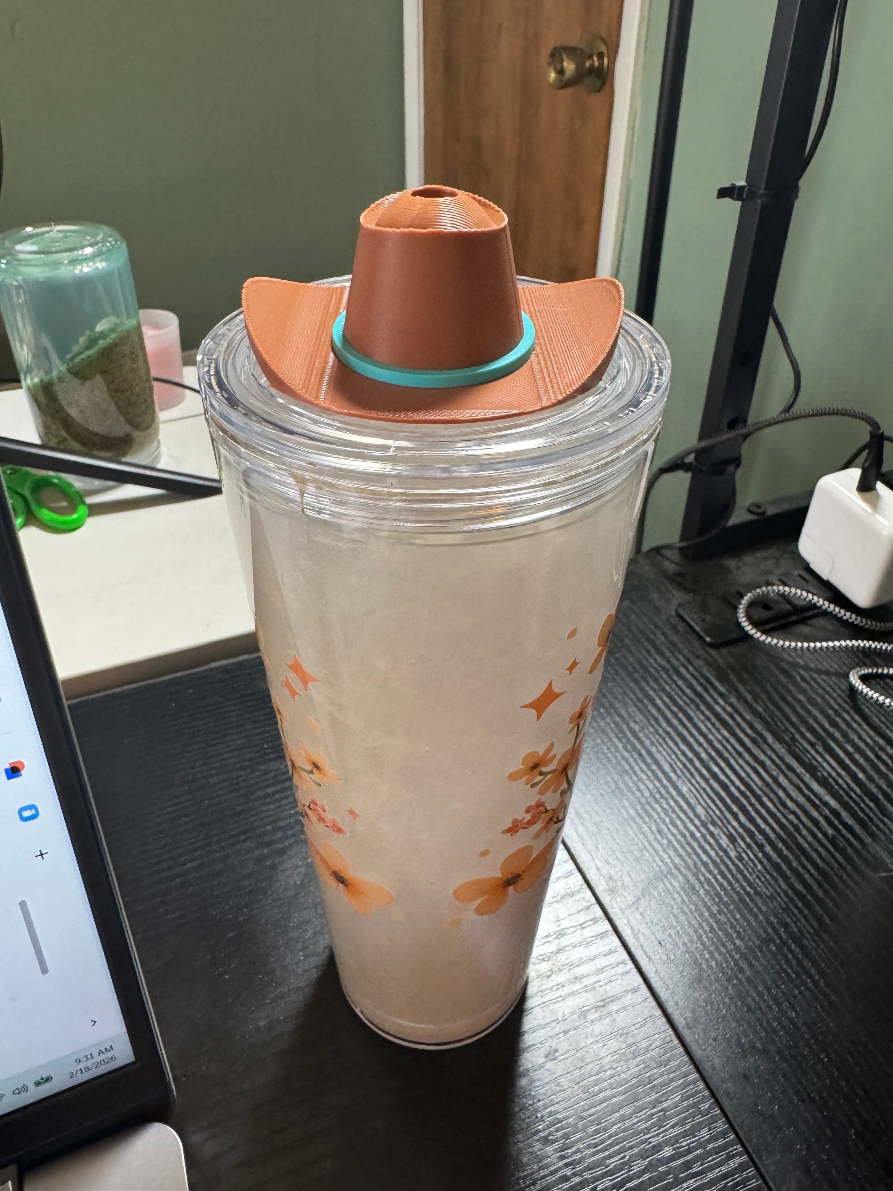 Cowboy hat cup topper- fits 24 oz best