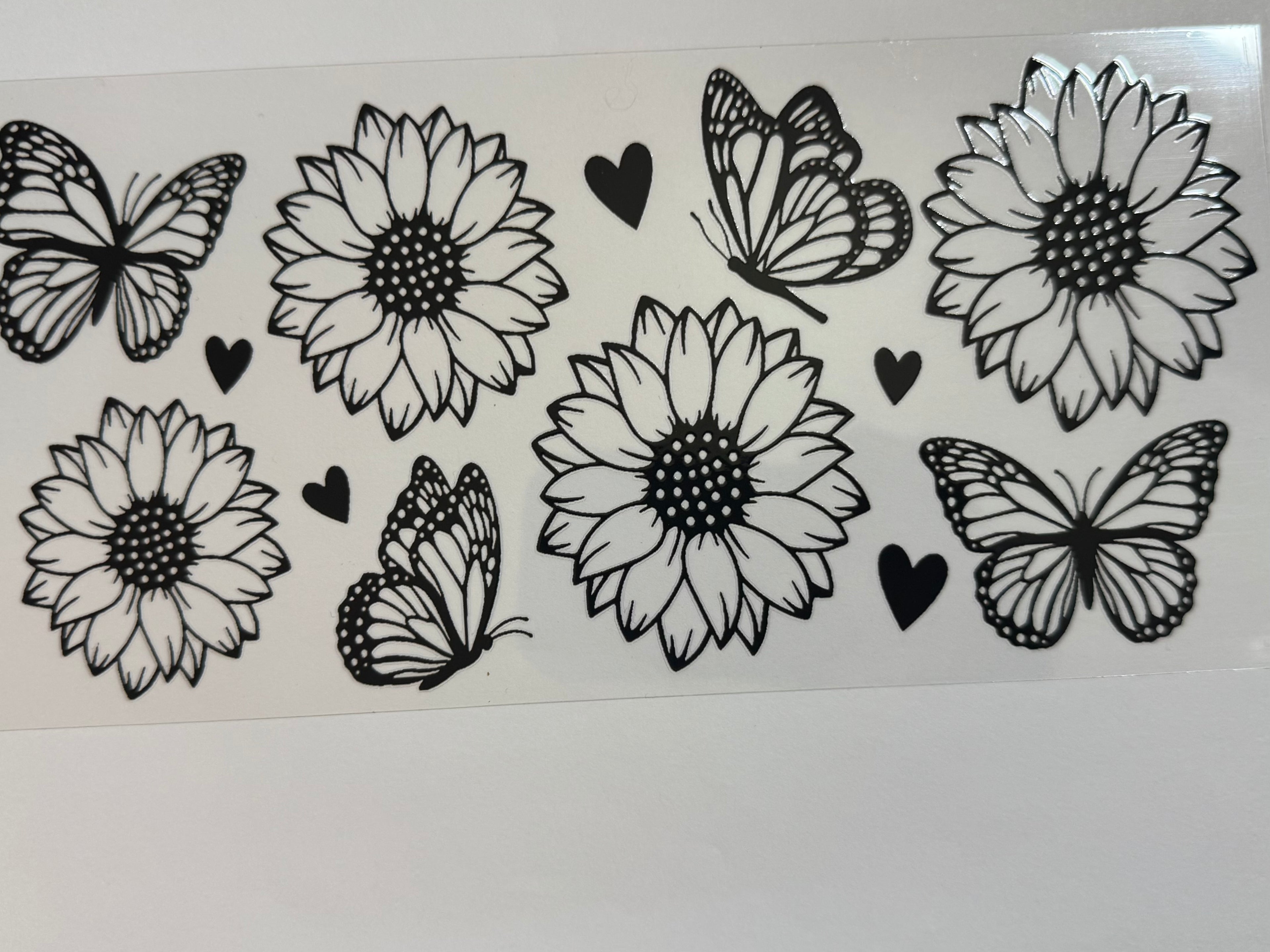 Butterfly and sunflowers