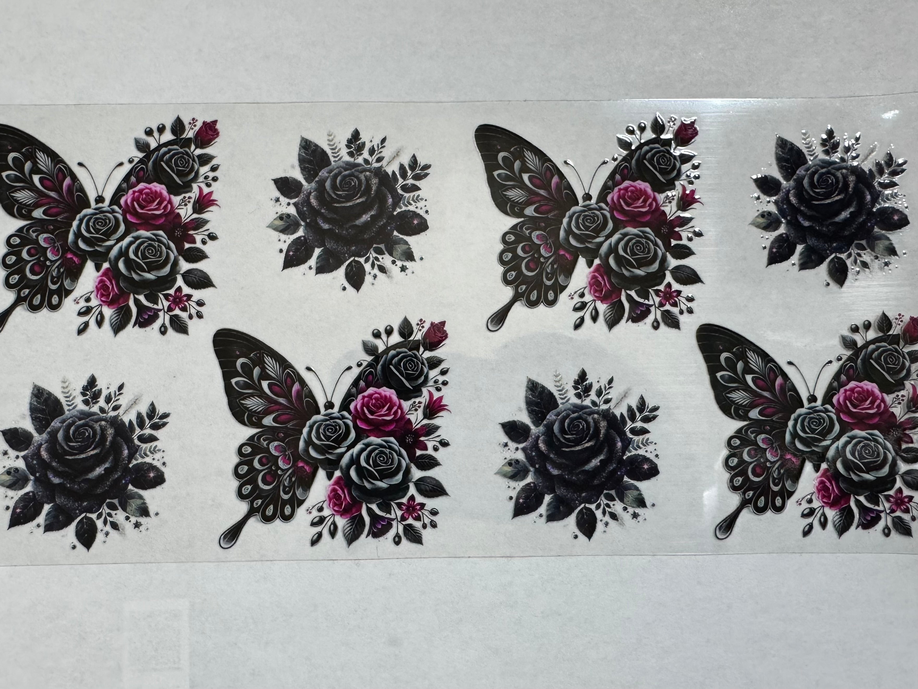 Dark butterflies and roses