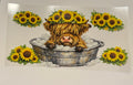 Highland cow sunflower bath