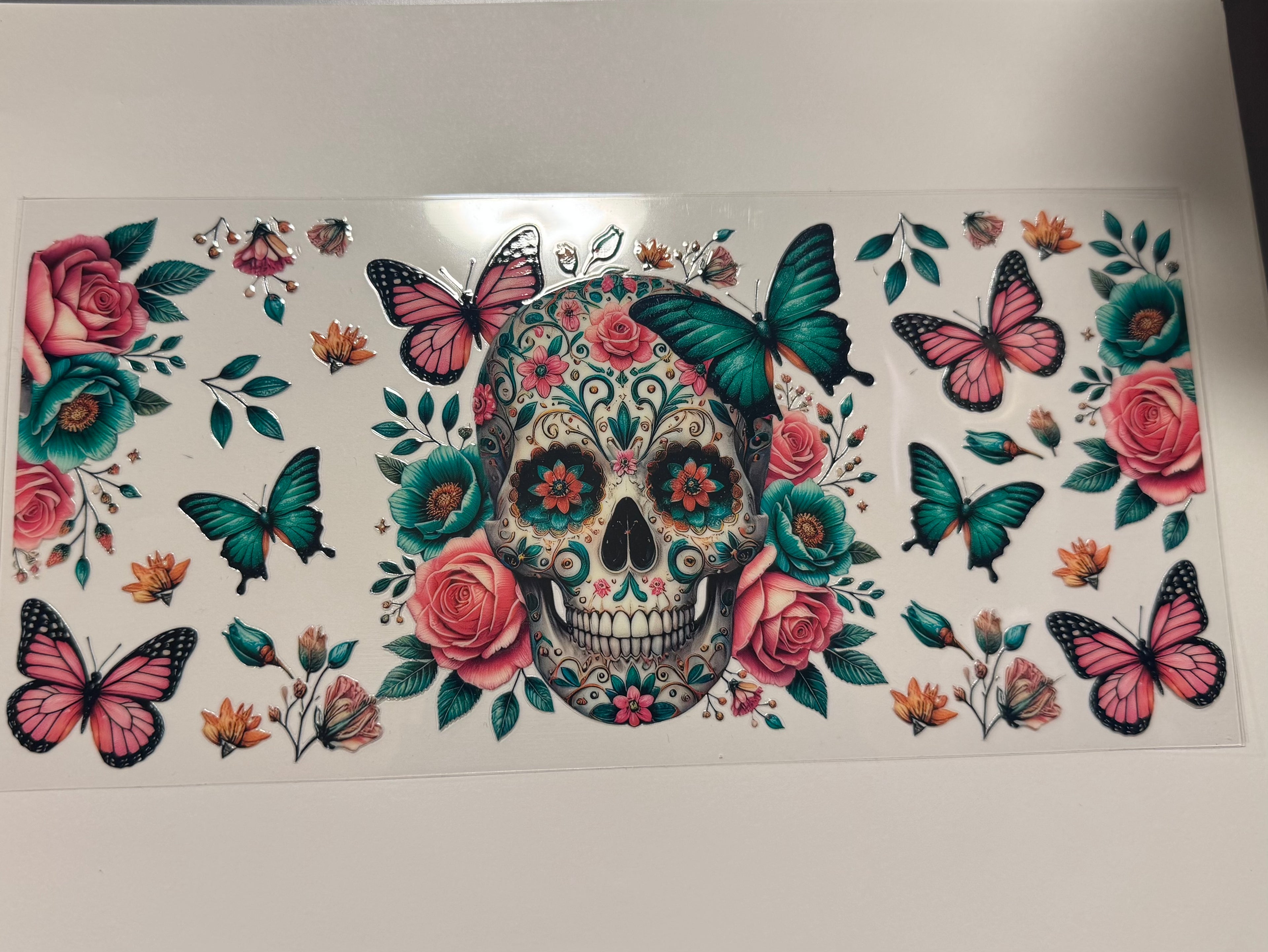 Skull w butterflies