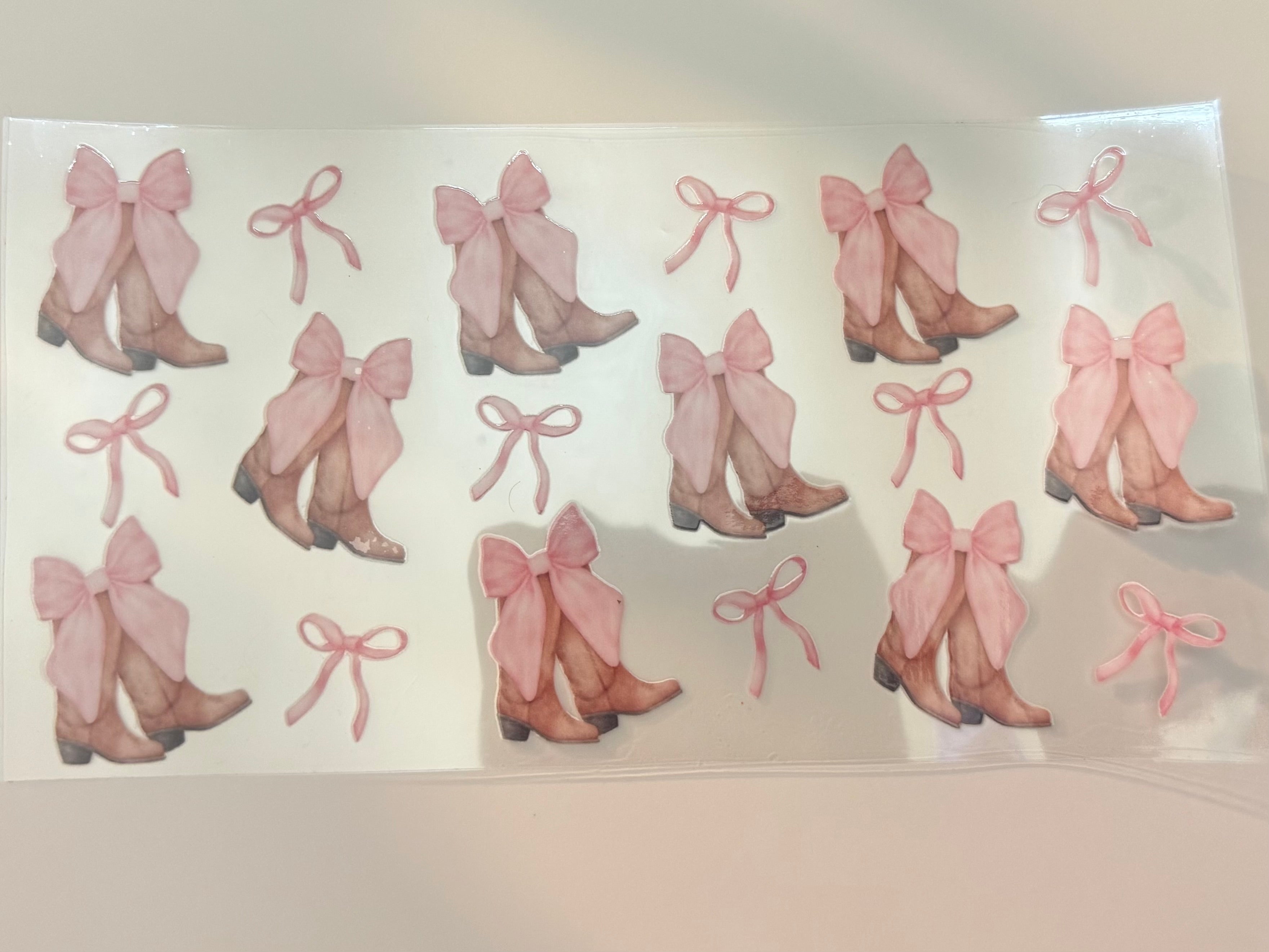 Boots and pink bows