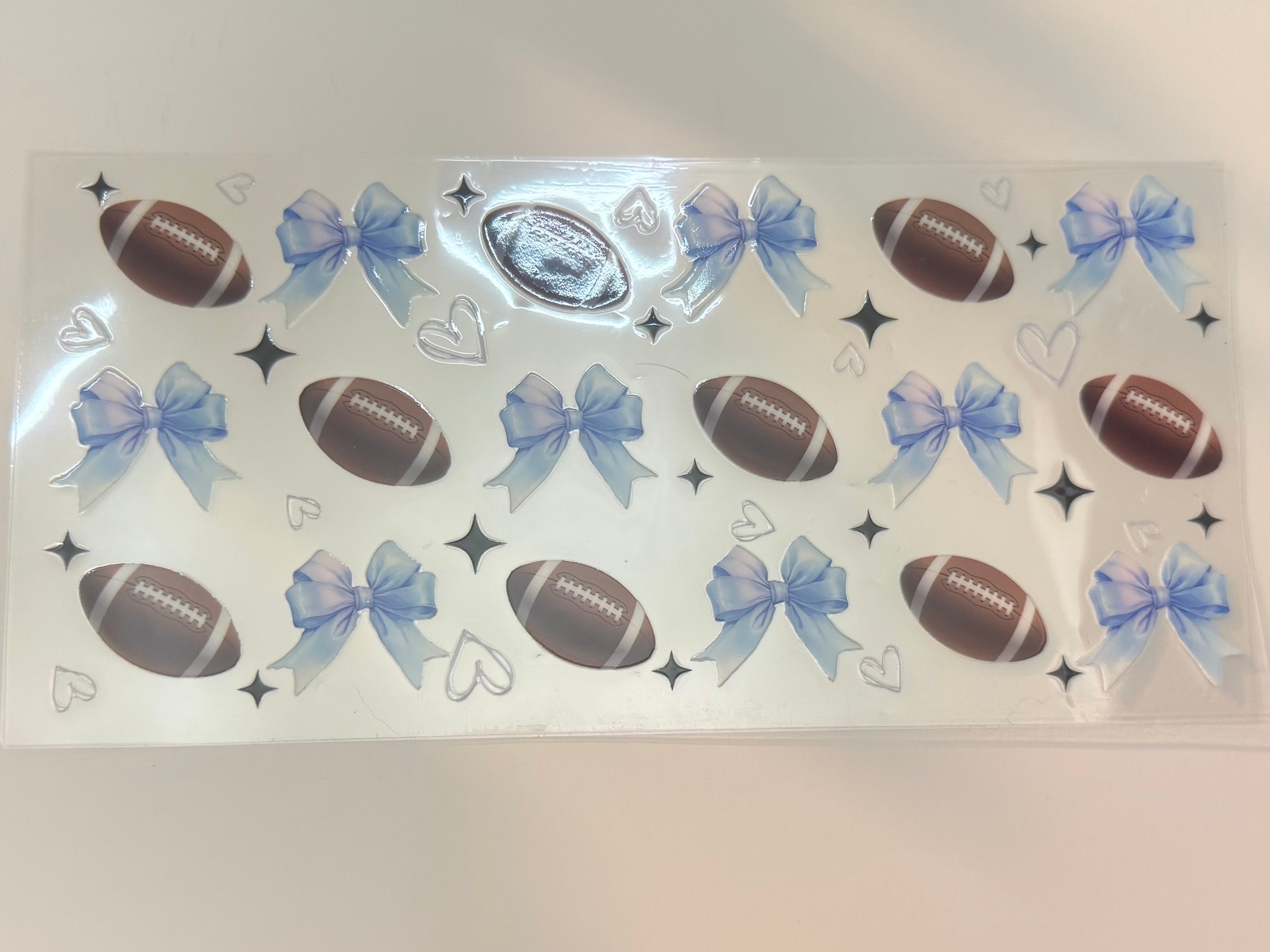 Football/blue bows